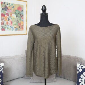 CHICO'S Bateau-Neck Shirttail-Hem Pullover Sweater NWT